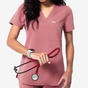 FIGS Limited Edition MAUVE ONE POCKET SCRUB TOP
